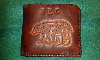 Porte carte en cuir ours avec intial